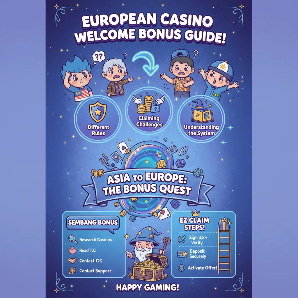 Cara tuntut welcome bonus casino di Eropah