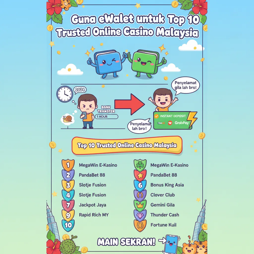 Guna eWallet untuk Top 10 Trusted Online Casino Malaysia